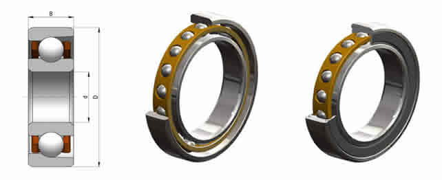 德國HQW角接觸球軸承2124H圖紙